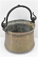 Primitive Copper Pan w Wrought Iron Swing Handle