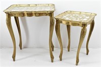 2-Gilt Florentine Nesting Tables, Made in Italy
