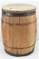 Primitive Wood Keg Nail Barrel w/ Steel Bands