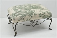 Delicate Metal Wire Footstool w/ French Style Cove