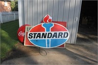 LARGE STANDARD METAL  SIGN 2 SIDED 6.5'X29"