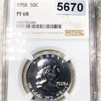 1958 Franklin Half Dollar NGC - PF68