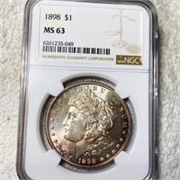 1898 Morgan Silver Dollar NGC - MS63