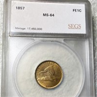 1857 Flying Eagle Cent SEGS - MS64