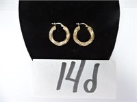 18K Hollow Hoop Earrings