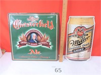 Lord Chesterfield Ale & Miller Light Tin Signs