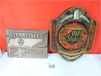 Two Vintage Plastic 3D Beer Signs