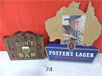Foster's Lager Beer & Don's Bar Sign