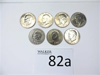 1971 Eisenhower Dollar Coins 7 Count