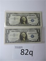 Two U.S. One Dollar Silver Certificates