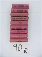 9 Rolls of New 1969 Pennies