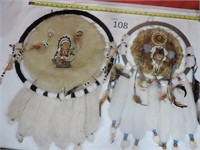 Two Native Dream Catcher Wall Hangings