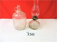 Vintage Kerosene Lamp and Glass Jug