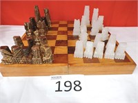 Wood and Stone Chess Set