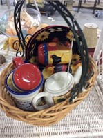 Basket of rooster accessories