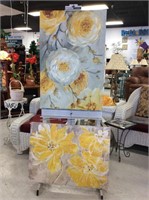 Diptych to yellow flower paintings