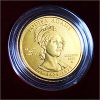 2008-W $10 Louisa Adams Gold Coin 1/2Oz UNC