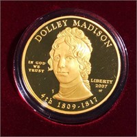 2007-W $10 Dolley Madison Gold Coin 1/2Oz PR