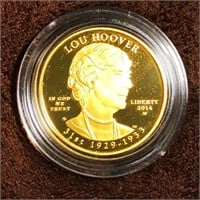 2014-W $10 Lou Hoover Gold Coin 1/2Oz PR