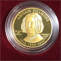2010-W $10 Abigail Fillmore Gold Coin 1/2Oz PR