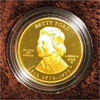 2016-W $10 Betty Ford Gold Coin 1/2Oz PR
