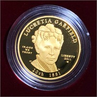 2011-W $10 Lucretia Garfield Gold Coin 1/2Oz PR