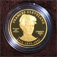 2012-W $10 Frances Cleveland Gold Coin 1/2Oz PR