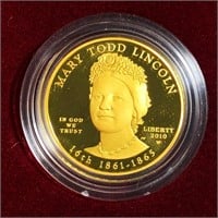 2010-W $10 Mary Todd Lincoln Gold Coin 1/2Oz PR