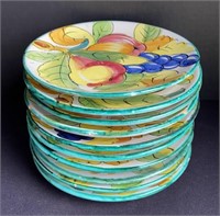 Ten Italian Hand Painted Fruit Plates