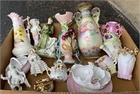 Seventeen Pieces Misc China Figurines and Vases