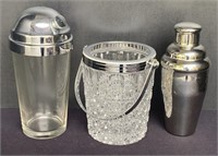 Mid-Century Barware Cocktail Shakers & Ice Bucket