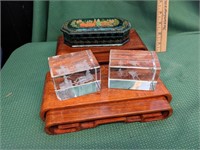 Seven Piece (7pc) Stands, Paperweights, Sm Box