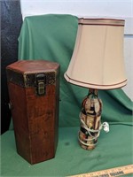 Two Piece (2pc) Wine Box, Wine Lamp
