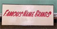 Cast Iron Famous Name Brands Hand Painted Sign