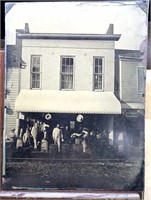 Large Early Tin Type of Cumberland Grocery