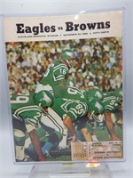 Vintage 1968 Browns Program & Ticket Stub