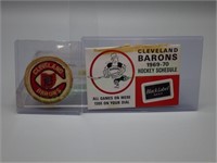 Cleveland Barons 1969-70 Pocket Schedule and Patch