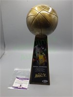 BGS Cert Signed Magic Johnson NBA mini Trophy!