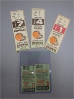 Vintage Cleveland Browns & Indians Ticket Stubs