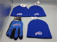 NWT!  Buffalo Bills Knitted Hats & Gloves Lot!