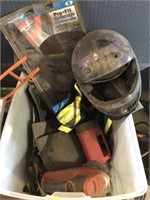 Helmet, Flashlight, Sander, Electrical Items,