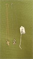 2 .925 necklaces with .925 charms 8 dwt