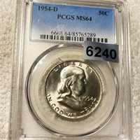 1954-D Franklin Half Dollar PCGS - MS64