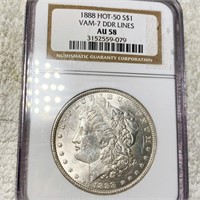 1888 Morgan Silver Dollar NGC - AU58 VAM-7