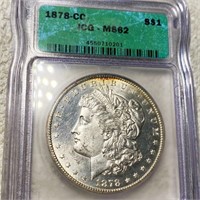 1878-CC Morgan Silver Dollar ICG - MS62
