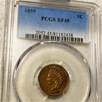 1859 Indian Head Penny PCGS - XF45