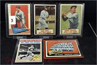 5 baseball cards: