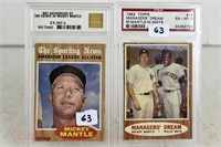 2 baseball cards: