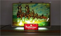 Budweiser lighted back bar ad sign