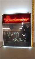 Budweiser illuminated ad menu board